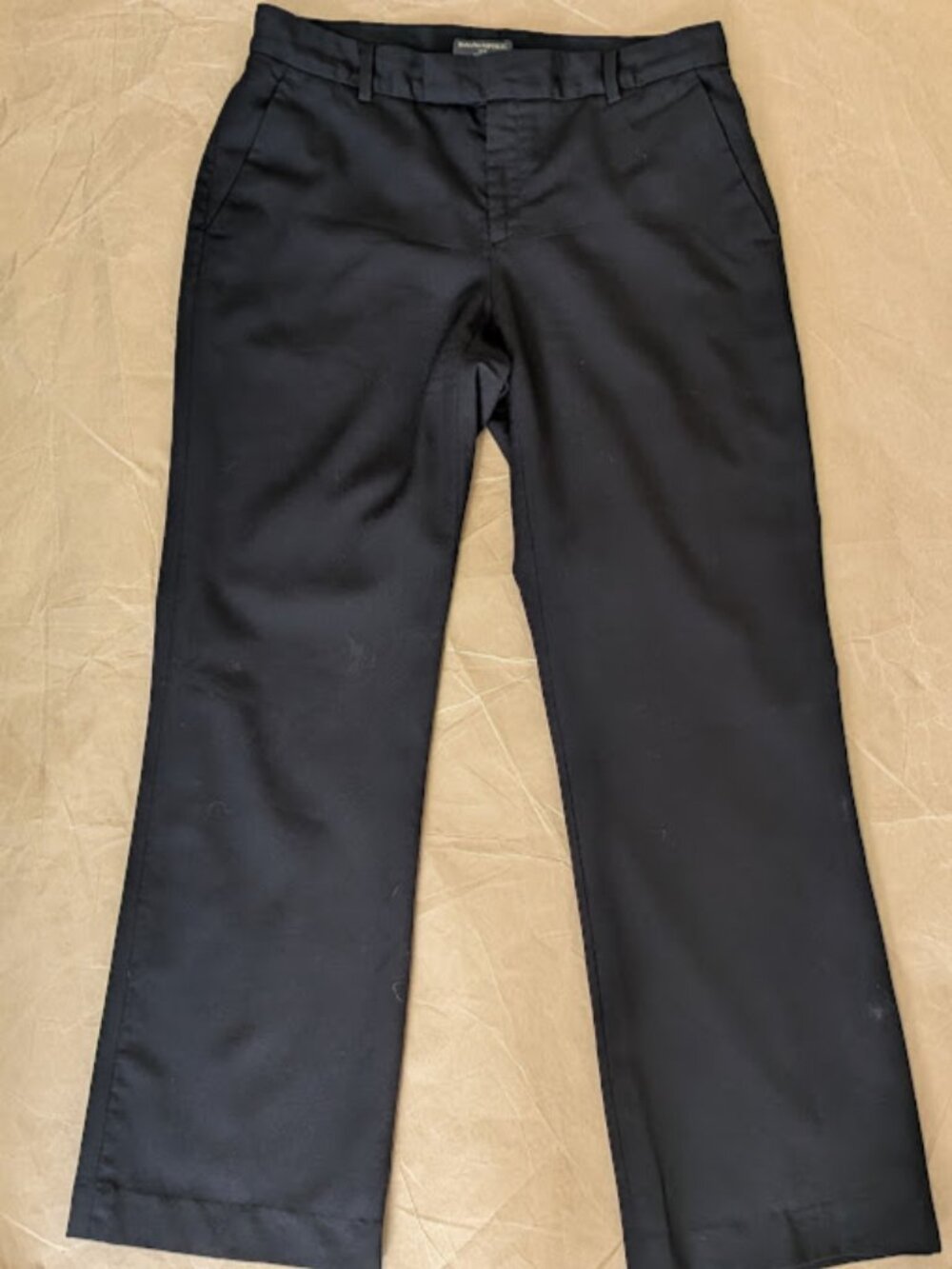 Banana Republic women's black stretch wool blend lined trousers size 6S